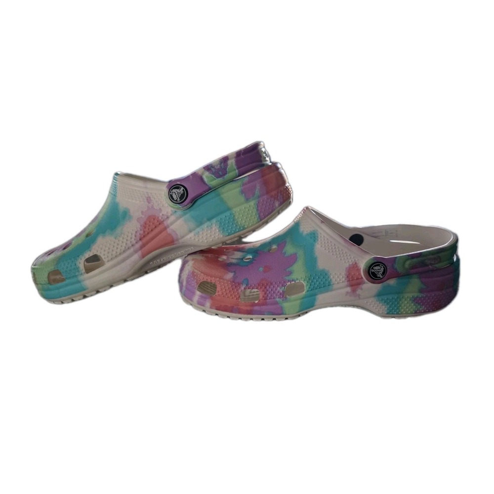 CROCS Women's Size 9 TieDye Very Clean Water Resistant  Casual Slip On Carnival - Picture 4 of 9